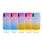 Wholesale iPhone X (Ten) Two Tone Color Hybrid Case (Hotpink Blue)